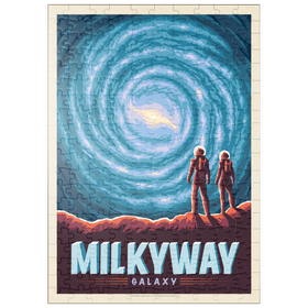 Darstellung des Puzzle Motivs Milchstraßen-Galaxie, Vintage Poster - Puzzleteile: 200