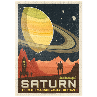 puzzleplate Saturn: From The Valleys Of Titan, Vintage Poster 1000 Puzzle