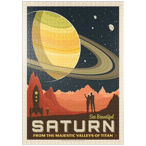 puzzleplate Saturn: From The Valleys Of Titan, Vintage Poster 1000 Puzzle