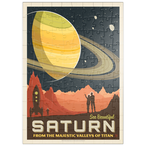 puzzleplate Saturn: From The Valleys Of Titan, Vintage Poster 100 Puzzle