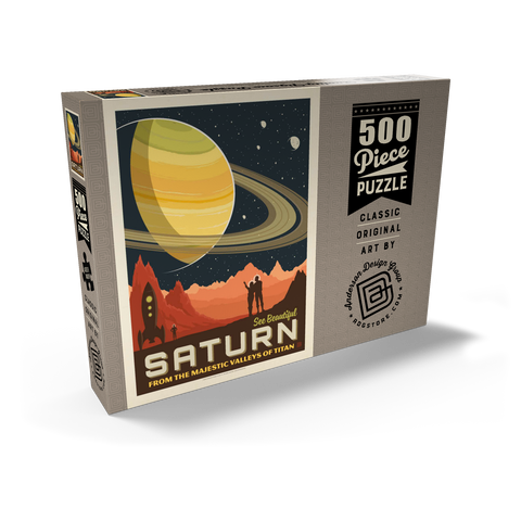 Saturn: From The Valleys Of Titan, Vintage Poster 500 Puzzle Schachtel Ansicht2