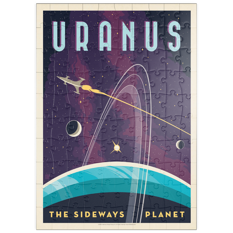 puzzleplate Uranus: The Sideways Planet, Vintage Poster 100 Puzzle