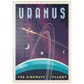Darstellung des Puzzle Motivs Uranus: Der schräge Planet, Vintage Poster - Puzzleteile: 200