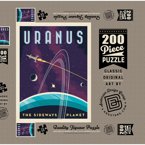 Uranus: The Sideways Planet, Vintage Poster 200 Puzzle Schachtel 3D Modell