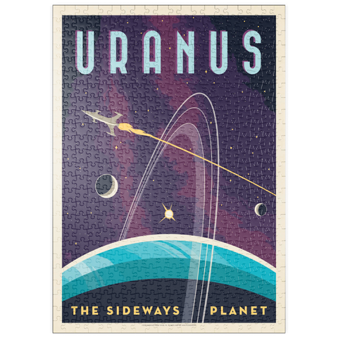 puzzleplate Uranus: The Sideways Planet, Vintage Poster 500 Puzzle
