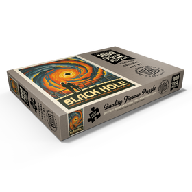 Darstellung des Puzzle Motivs Schwarze Löcher: Eine unwiderstehliche Anziehungskraft, Vintage Poster - Puzzleteile: 1000