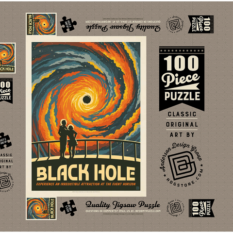 Black Hole: An Irresistible Attraction, Vintage Poster 100 Puzzle Schachtel 3D Modell