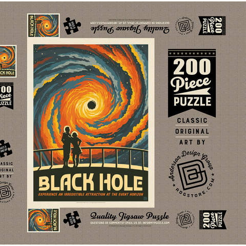 Black Hole: An Irresistible Attraction, Vintage Poster 200 Puzzle Schachtel 3D Modell