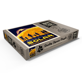 Darstellung des Puzzle Motivs Sonneneruption, Vintage Poster - Puzzleteile: 1000