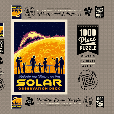 Solar Flare, Vintage Poster 1000 Puzzle Schachtel 3D Modell