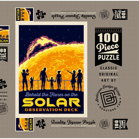 Solar Flare, Vintage Poster 100 Puzzle Schachtel 3D Modell