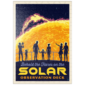 Darstellung des Puzzle Motivs Sonneneruption, Vintage Poster - Puzzleteile: 200