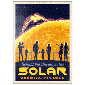 Darstellung des Puzzle Motivs Sonneneruption, Vintage Poster - Puzzleteile: 500