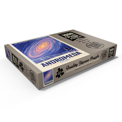 Andromeda Galaxy Tour, Vintage Poster 1000 Puzzle Schachtel Ansicht1