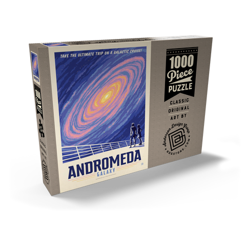 Andromeda Galaxy Tour, Vintage Poster 1000 Puzzle Schachtel Ansicht2