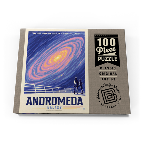 Andromeda Galaxy Tour, Vintage Poster 100 Puzzle Schachtel Ansicht3