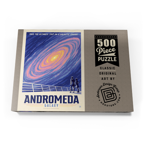 Andromeda Galaxy Tour, Vintage Poster 500 Puzzle Schachtel Ansicht3