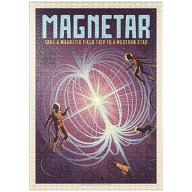 Darstellung des Puzzle Motivs Magnetar: Neutronenstern, Vintage Poster - Puzzleteile: 1000