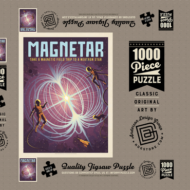 Magnetar: Neutron Star, Vintage Poster 1000 Puzzle Schachtel 3D Modell