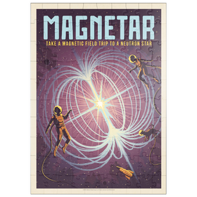 Darstellung des Puzzle Motivs Magnetar: Neutronenstern, Vintage Poster - Puzzleteile: 100
