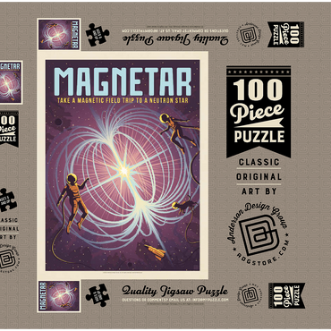 Magnetar: Neutron Star, Vintage Poster 100 Puzzle Schachtel 3D Modell