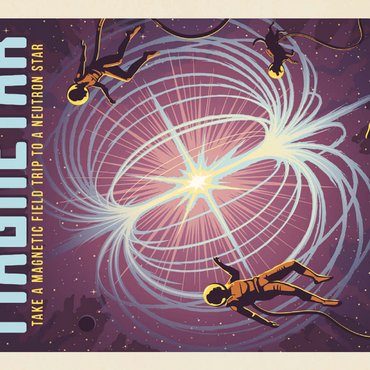 Magnetar: Neutron Star, Vintage Poster 200 Puzzle 3D Modell