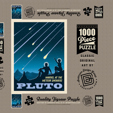 Pluto: Meteor Showers, Vintage Poster 1000 Puzzle Schachtel 3D Modell