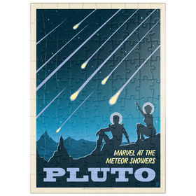 Darstellung des Puzzle Motivs Pluto: Meteoritenschauer, Vintage Poster - Puzzleteile: 100