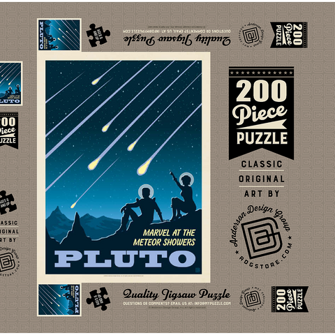 Pluto: Meteor Showers, Vintage Poster 200 Puzzle Schachtel 3D Modell