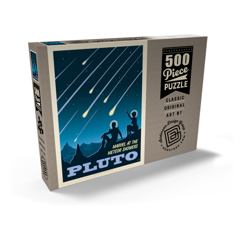 Pluto: Meteor Showers, Vintage Poster 500 Puzzle Schachtel Ansicht2