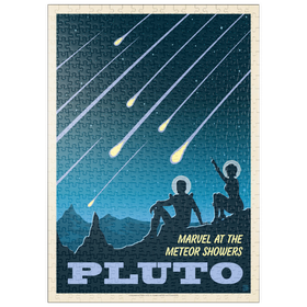 Darstellung des Puzzle Motivs Pluto: Meteoritenschauer, Vintage Poster - Puzzleteile: 500