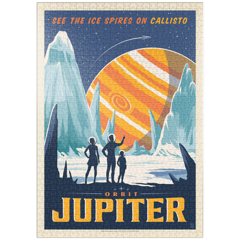 puzzleplate Jupiter: Ice Spires Of Callisto, Vintage Poster 1000 Puzzle