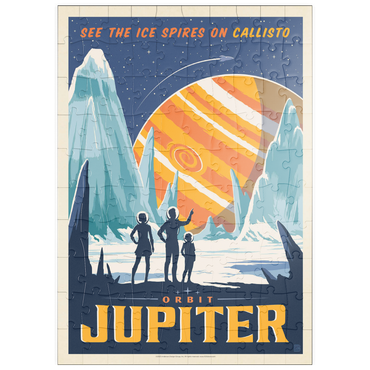 puzzleplate Jupiter: Ice Spires Of Callisto, Vintage Poster 100 Puzzle
