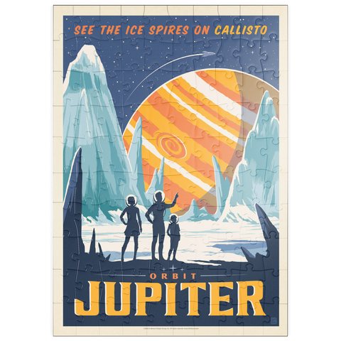 puzzleplate Jupiter: Ice Spires Of Callisto, Vintage Poster 100 Puzzle