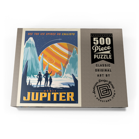 Jupiter: Ice Spires Of Callisto, Vintage Poster 500 Puzzle Schachtel Ansicht3