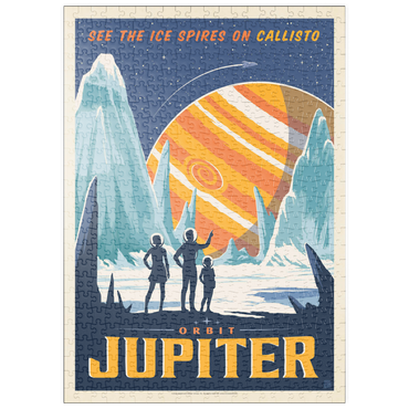 puzzleplate Jupiter: Ice Spires Of Callisto, Vintage Poster 500 Puzzle