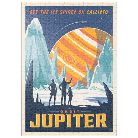 puzzleplate Jupiter: Ice Spires Of Callisto, Vintage Poster 500 Puzzle