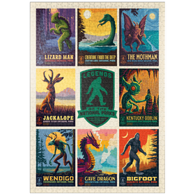 Darstellung des Puzzle-Motivs Legends Of The National Parks: Multi-Image Print - Edition 1, Vintage Poster – Puzzleteile: 1000