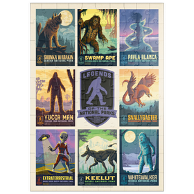 Darstellung des Puzzle Motivs Legends Of The National Parks: Multi-Image Print - Edition 2, Vintage Poster - Puzzleteile: 100
