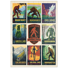Darstellung des Puzzle Motivs Legends Of The National Parks: Multi-Image Print - Edition 3, Vintage Poster - Puzzleteile: 100