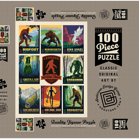 Legends Of The National Parks: Multi-Image Print - Edition 3, Vintage Poster 100 Puzzle Schachtel 3D Modell