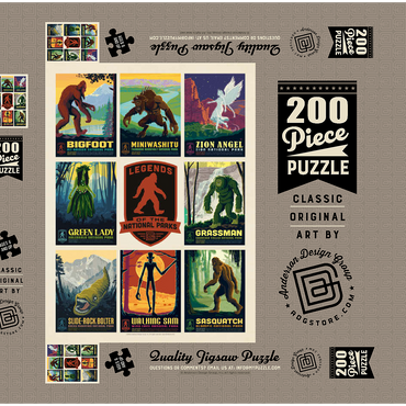 Legends Of The National Parks: Multi-Image Print - Edition 3, Vintage Poster 200 Puzzle Schachtel 3D Modell