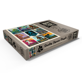 Alternative Darstellung des Puzzle-Motivs Legends Of The National Parks: Multi-Image Print - Edition 4, Vintage Poster – Puzzleteile: 1000
