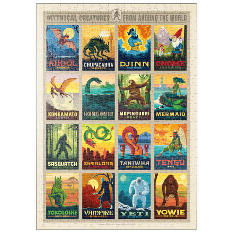 puzzleplate Mythical Creatures From Around The World, Vintage Poster 500 Puzzle