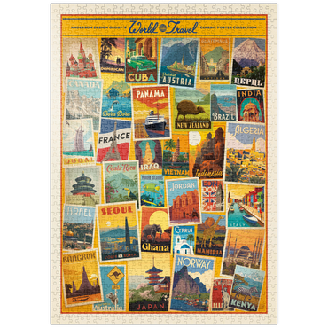 puzzleplate World Travel: Collage Print, Vintage Poster 1000 Puzzle
