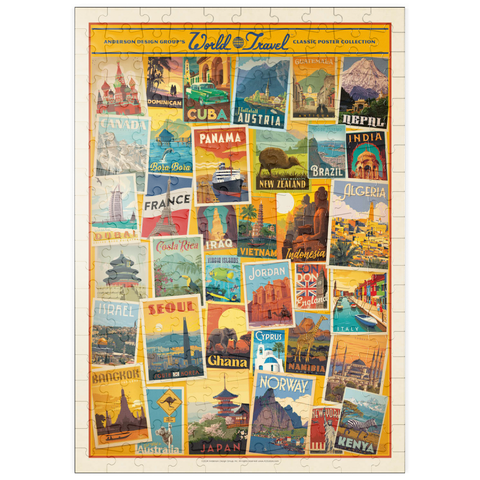 puzzleplate World Travel: Collage Print, Vintage Poster 200 Puzzle