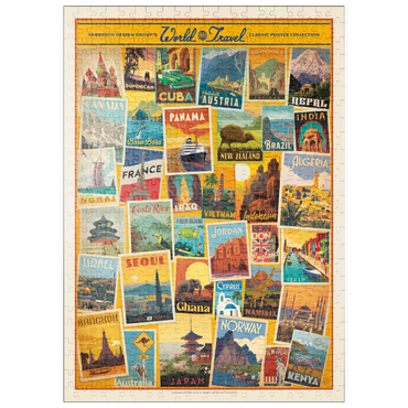 puzzleplate World Travel: Collage Print, Vintage Poster 500 Puzzle