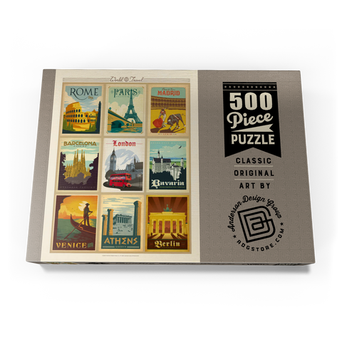 World Travel: Multi-Image Print - Edition 1, Vintage Poster 500 Puzzle Schachtel Ansicht3