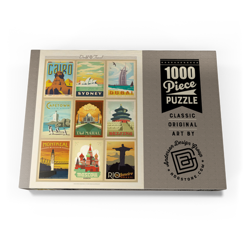 World Travel: Multi-Image Print - Edition 2, Vintage Poster 1000 Puzzle Schachtel Ansicht3