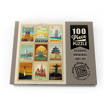 World Travel: Multi-Image Print - Edition 2, Vintage Poster 100 Puzzle Schachtel Ansicht3